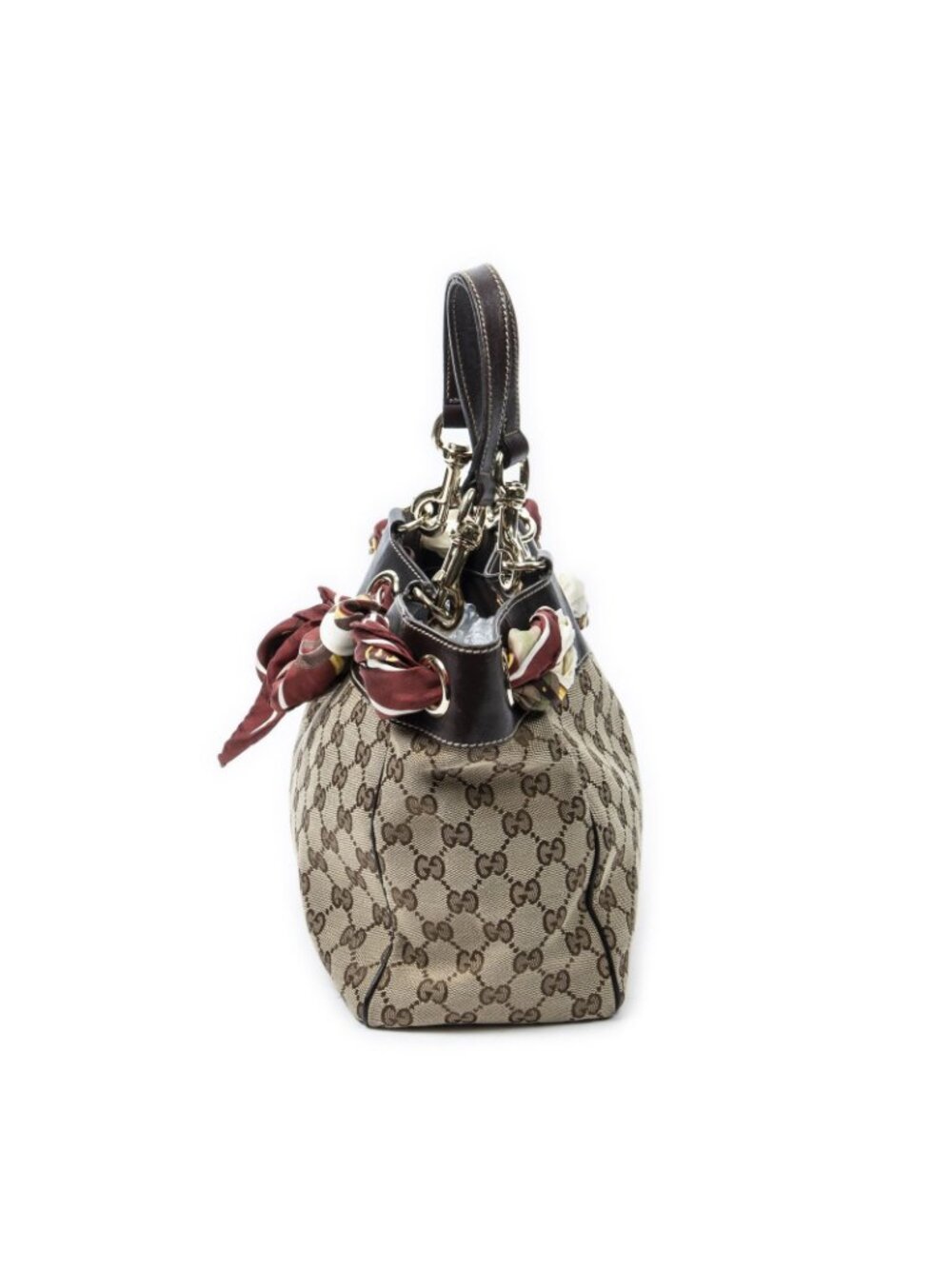 Gucci Posita No Scarf Tote Beige Brown GG Canvas - Picture 3 of 11